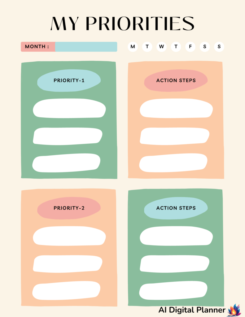 Priority-Based Daily Planner Template