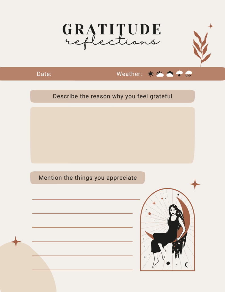 Reflection and Gratitude Daily Planner Template