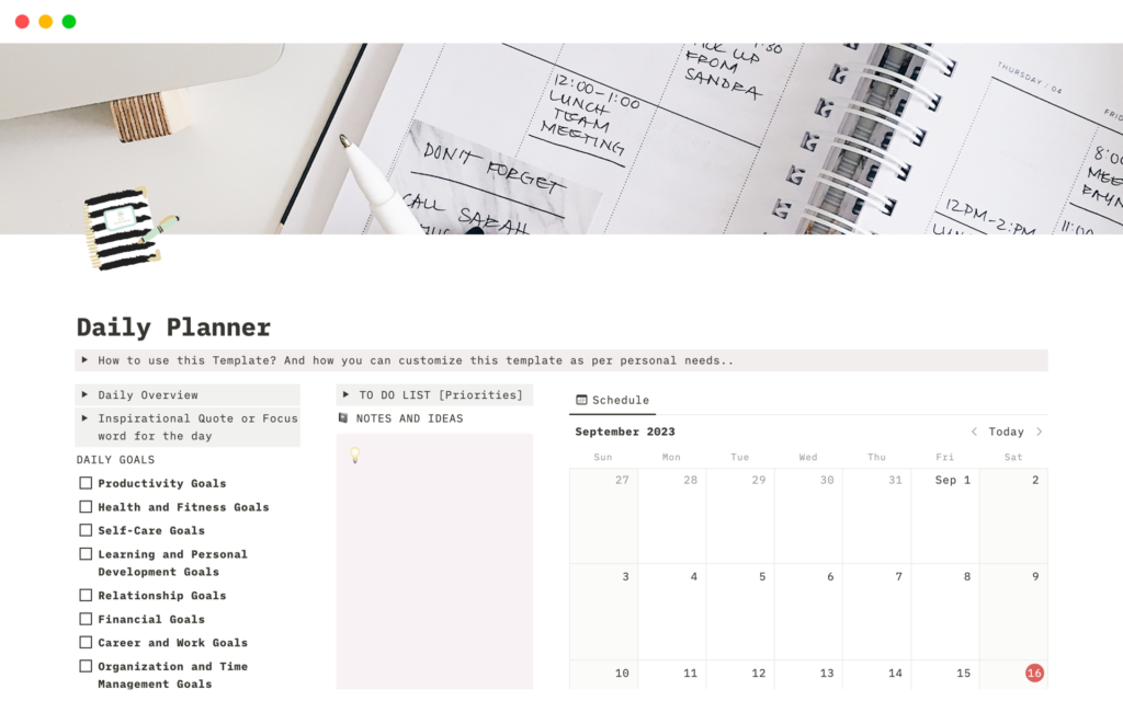 How to Set Up Your Notion Daily Planner